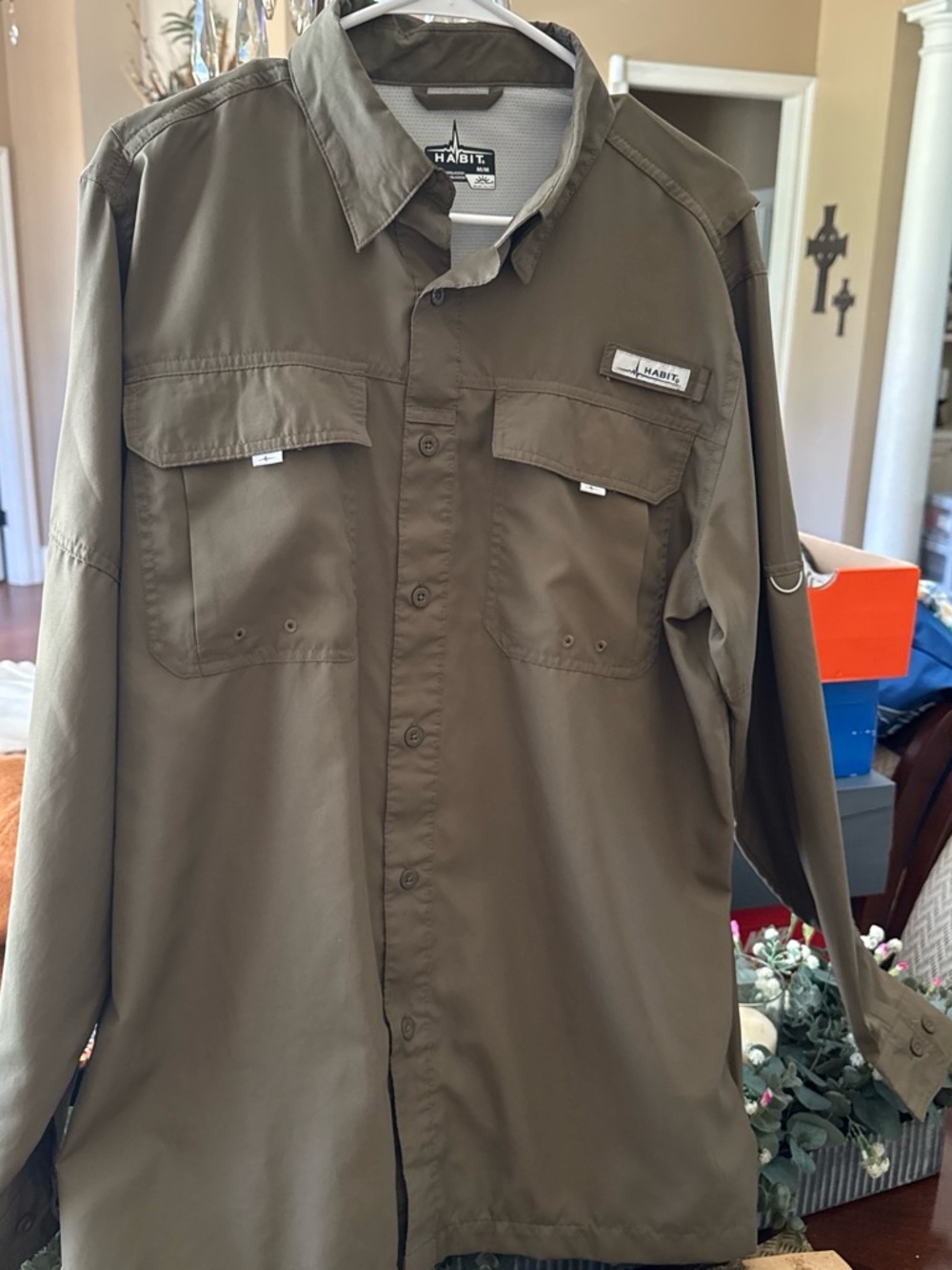 Habit Lightweight Long-Sleeve Shirt Jacket in Olive